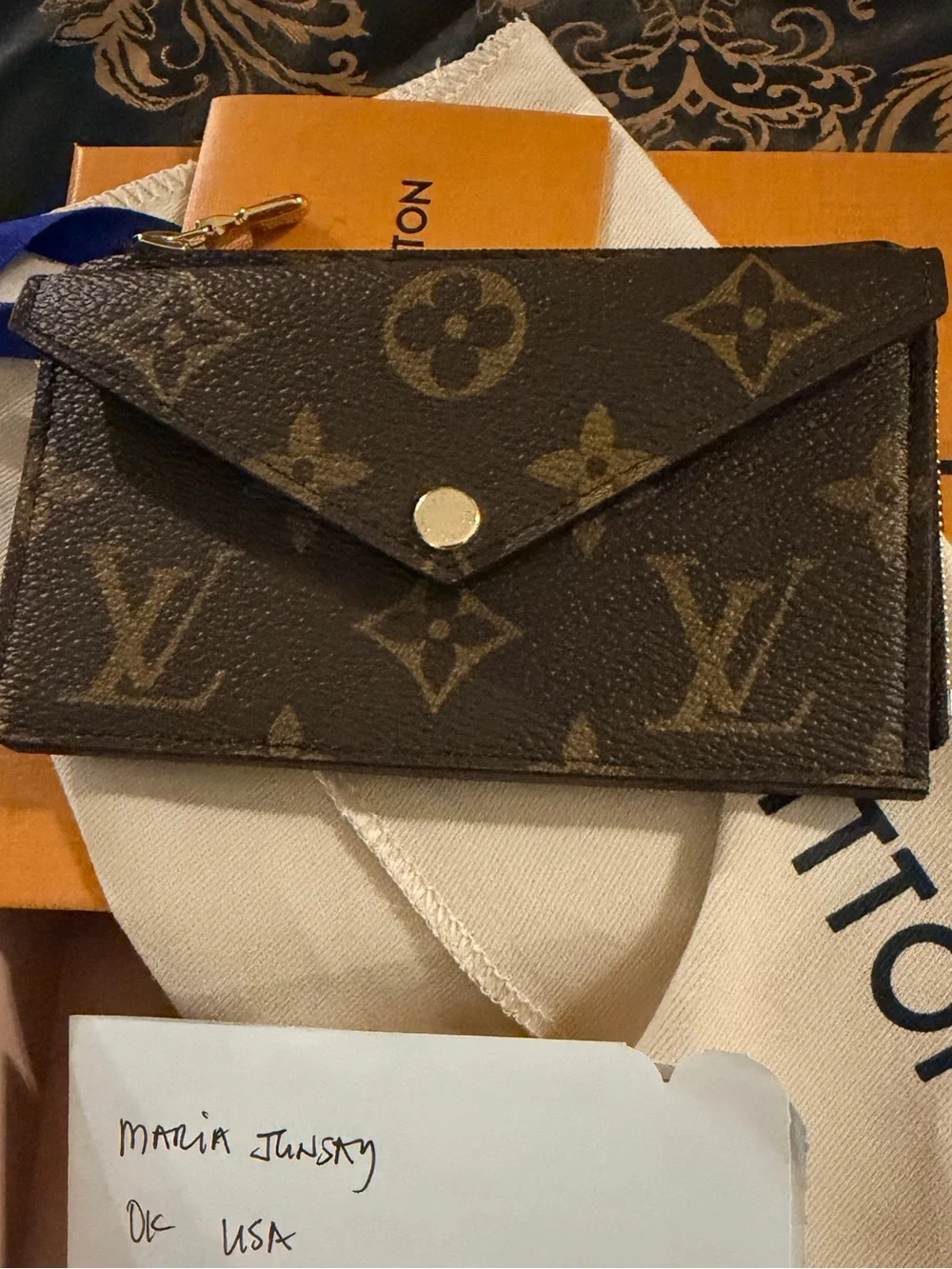 Louis Vuitton Monogram Canvas recto verso Card Case in Brown